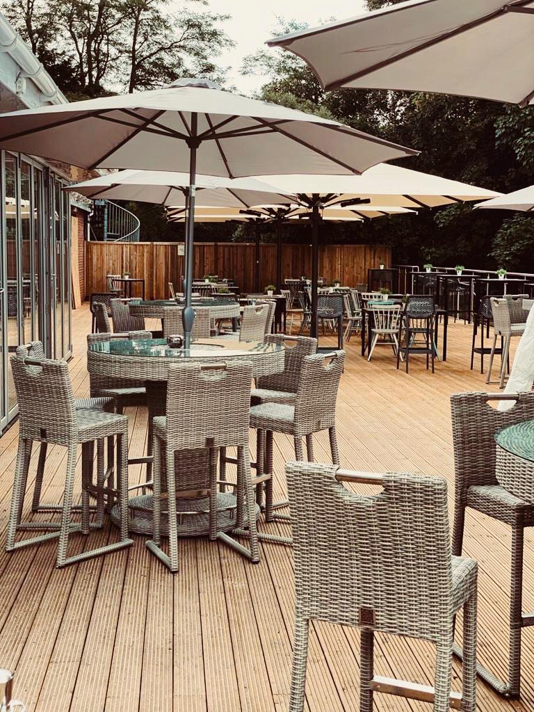 The Oak Bar Terrace Our outside terrace is spacious with heated umbrellas