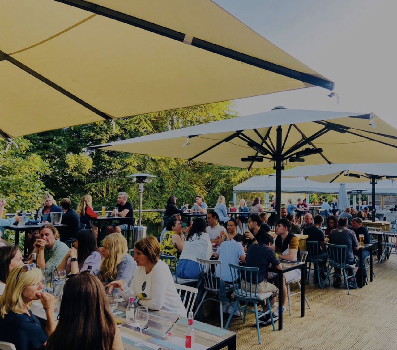 The Oak Bar Terrace Our outside terrace is spacious with heated umbrellas